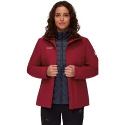 Mammut Convey 3 In 1 Hardshell Jas Met Capuchon Dames - Blood Red-marine