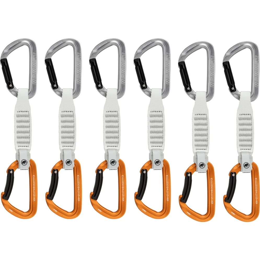 Mammut Sender Keylock 12 Cm Quickdraws - Set Van 6 - Light Grey-gold 1 Mammut Sender Keylock 12 Cm Quickdraws - Set Van 6 - Light Grey-gold